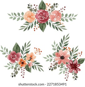 Watercolor Flower Arrangement Bouquet, Watercolor Flower, Spring Flower