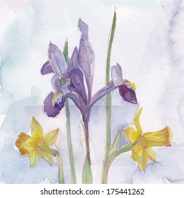 watercolor flower background