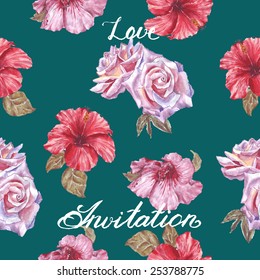 Watercolor flower background
