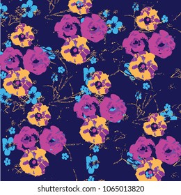 Watercolor Flower background.  Liberty style. fabric, covers, manufacturing, wallpapers, print, gift wrap.