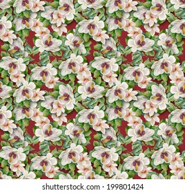 Watercolor flower background. seamless pattern vector