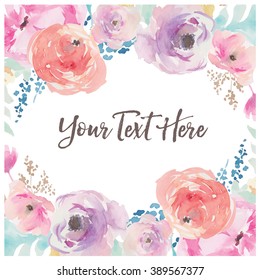 Watercolor Flower Background Vector