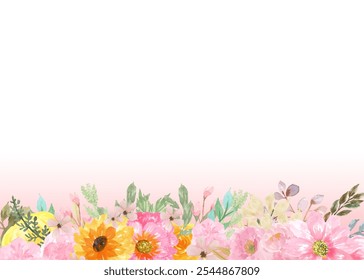 Watercolor flower background vector for design