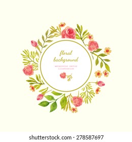 watercolor flower background. vector illustration
