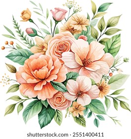 watercolor flower banquet illustration, Valentine Day Special