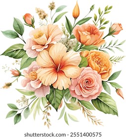 ilustração de banquete de flor de aquarela, Dia dos Namorados Especial