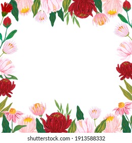 watercolor flower border  frame background