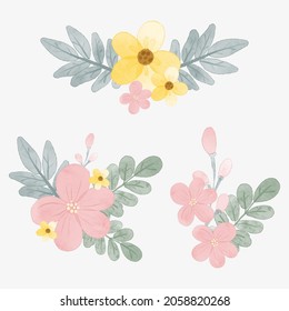 Watercolor flower bouquet vector illustration