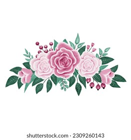 Watercolor flower bouquet. Vector illustration.