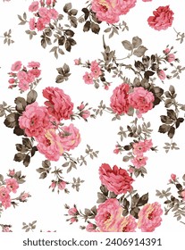 watercolor flower bunch. floral pattern, seamless pattern, vintage pattern, all over design, flower pattern all over.