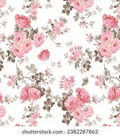 watercolor flower bunch seamless pattern