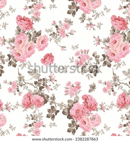 watercolor flower bunch seamless pattern
