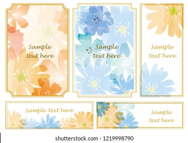 Watercolor flower card set