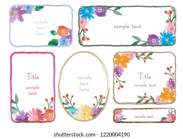 Watercolor flower card set