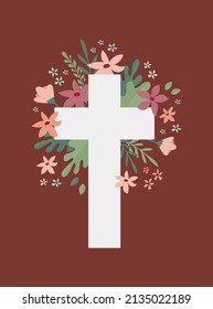 Watercolor Flower Cross, Wood Cross, Baptism, Floral Clipart, First Communion, Holy Spirit, Florals Arrangements, Easter cross