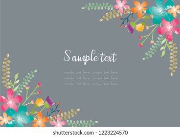 Watercolor flower frame