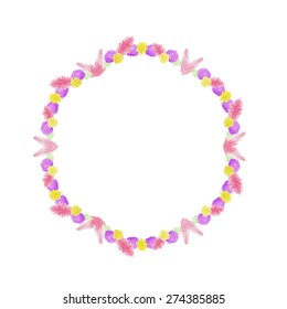 Watercolor flower frame