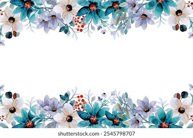 Vetor de fundo do quadro da flor da aquarela para o projeto