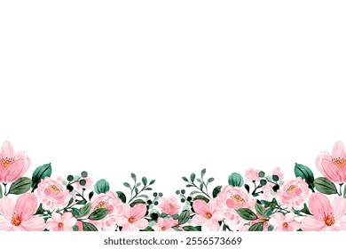 watercolor flower frame background vector pastel color
