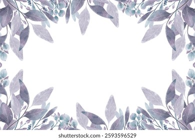 Watercolor flower frame background, vector illustration frame for design.
