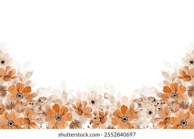 fundo de moldura de flor de aquarela para casamento, aniversário, cartão, fundo, convite, papel de parede, adesivo, decoração etc.