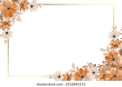 watercolor flower frame background for wedding, birthday, card, background, invitation, wallpaper, sticker, decoration etc.