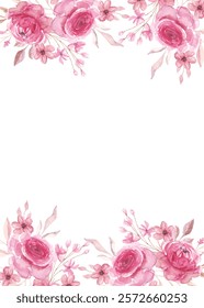 Watercolor flower frame background for wedding, birthday, card, background, invitation, wallpaper, sticker, decoration etc.