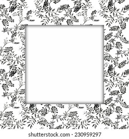 Watercolor flower frame on white background vector illustration