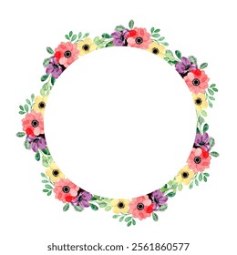 Watercolor flower frame for wedding, birthday, card, background, invitation, wallpaper, sticker, decoration etc.