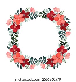 Watercolor flower frame for wedding, birthday, card, background, invitation, wallpaper, sticker, decoration etc.