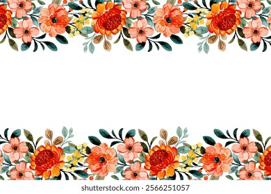 Watercolor flower frame for wedding, birthday, card, background, invitation, wallpaper, sticker, decoration etc.