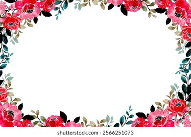 Watercolor flower frame for wedding, birthday, card, background, invitation, wallpaper, sticker, decoration etc.