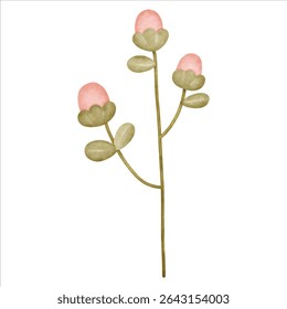 Uma flor de aquarela com linhas suaves e cores suaves, perfeito para criar buquês personalizados e arranjos florais.