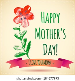 Watercolor Flower Happy Mother's Day Card! I love you mom!