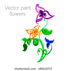 Watercolor flower illustration. Floral decorative element. Vector floral background.