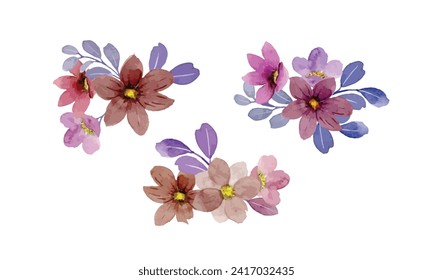 watercolor flower illustration, incredible watercolor flower vector, flower vector illustration