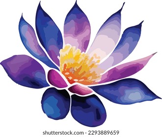 Watercolor flower isolated on white background
