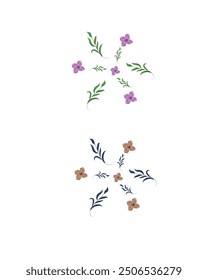watercolor flower leaves, hand drawn vector pattern design