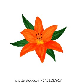 Watercolor flower and leaves illustration