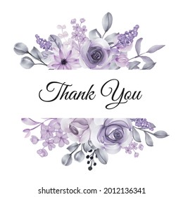 watercolor flower lilac for wedding invitation card