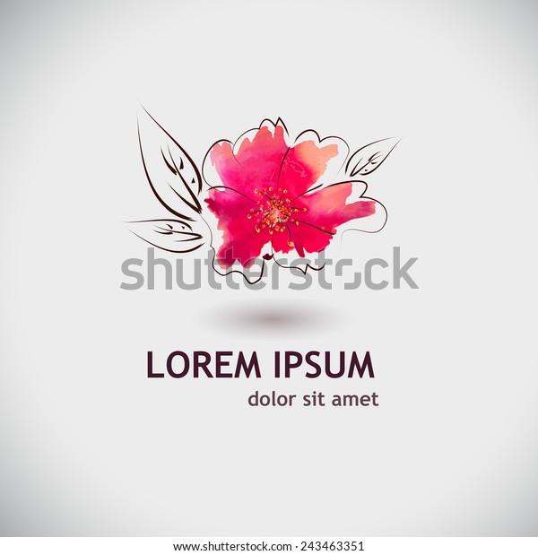 Watercolor Flower Logo Vector Stock Vector (Royalty Free) 243463351