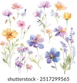 Watercolor Flower, Painting on canvas, Illustration