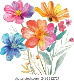 Watercolor Flower, Painting on canvas, Illustration