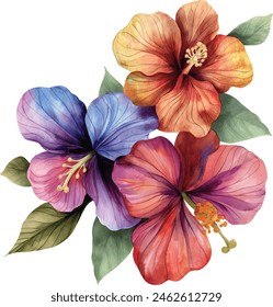 Watercolor Flower, Painting on canvas, Illustration