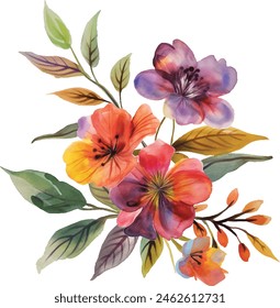 Watercolor Flower, Painting on canvas, Illustration