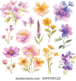 Aquarellblume, Gemälde auf Leinwand, Illustration