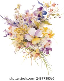 Watercolor Flower, Painting on canvas, Illustration
