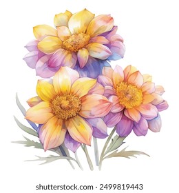 Watercolor Flower, Painting on canvas, Illustration