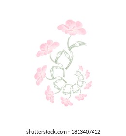 watercolor flower pattern. digital vector illustration.isolated on a white background.