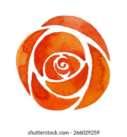 Watercolor flower, red roses, hand drawn illustration. 
